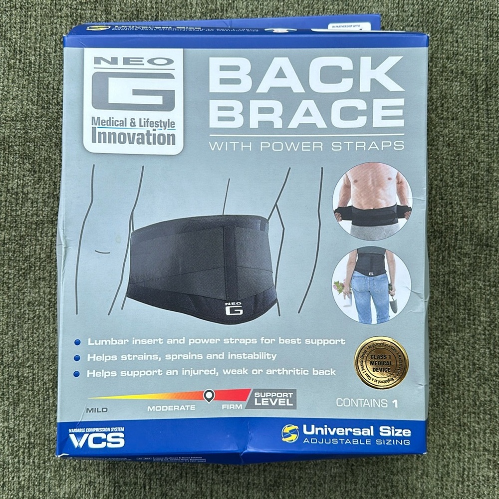 Neo G Back Brace with Power Straps NWT